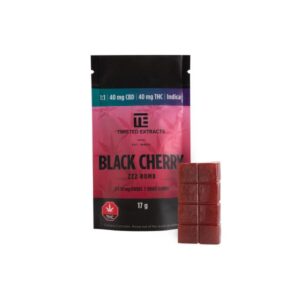 Twisted Extracts Jelly Bombs 1:1 40mg THC + 40mg CBD – Black Cherry (Indica)