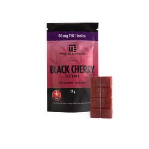 Twisted Extracts Jelly Bombs 80mg THC – Black Cherry ZZZ (Indica)