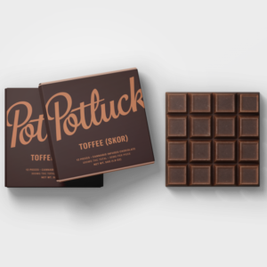 Potluck Edibles 300mg THC Chocolate – Toffee (Skor)